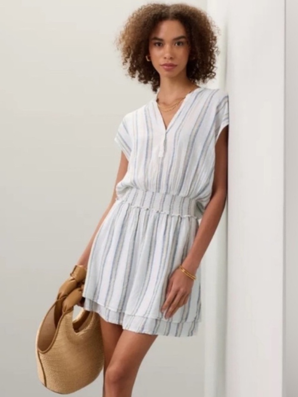 Rails Striped Angelina Mini Dress in Light Blue and Navy